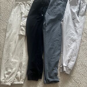 4 pairs Nike men’s joggers  Sweatpants - Cream, Black, Gray, White